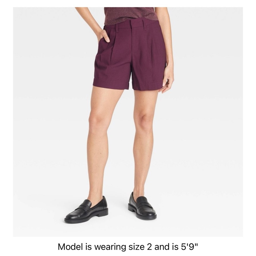 A New Day Women's High Rise Pleat Front Shorts